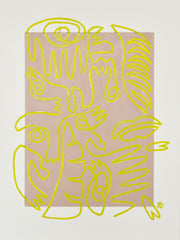 Fingers Faces & Plants in Pink & Green Mat