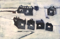 Ice Fishing Village at Night