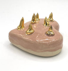 Pink and Gold Spike Heart