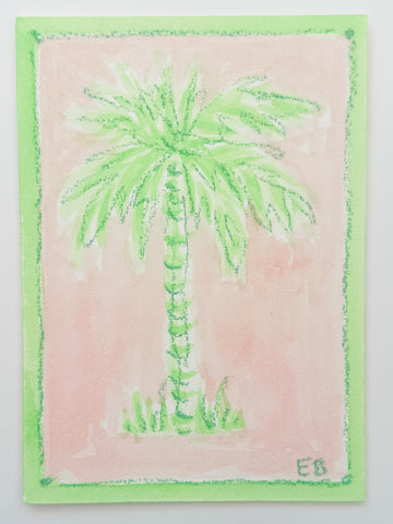 Mini Toile Palm No. 5 (green & pink)