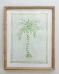 Toile Palm No. 15 (Green & Pale Aqua)