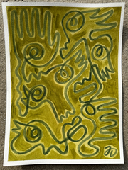 Fingers and Faces in Greens