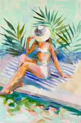 Swimmer Figure with White Hat