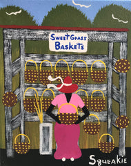Basket Lady (White Sign)