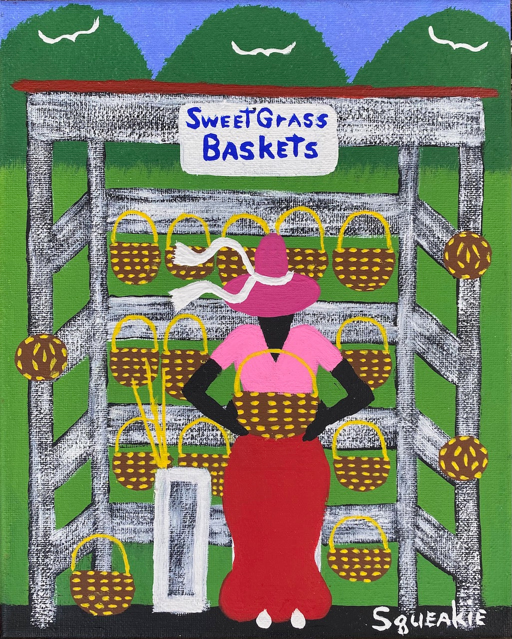 Basket Lady (Blue Sign)