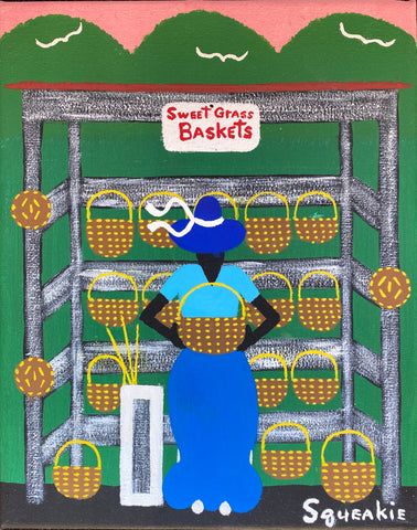 Basket Lady (Blue Hat)
