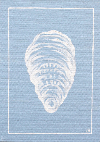 Petite Oyster Shell on Blue