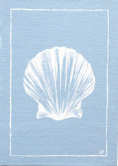 Petite Scallop Shell on Blue