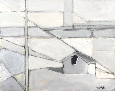 Landscape With Barn in Grays