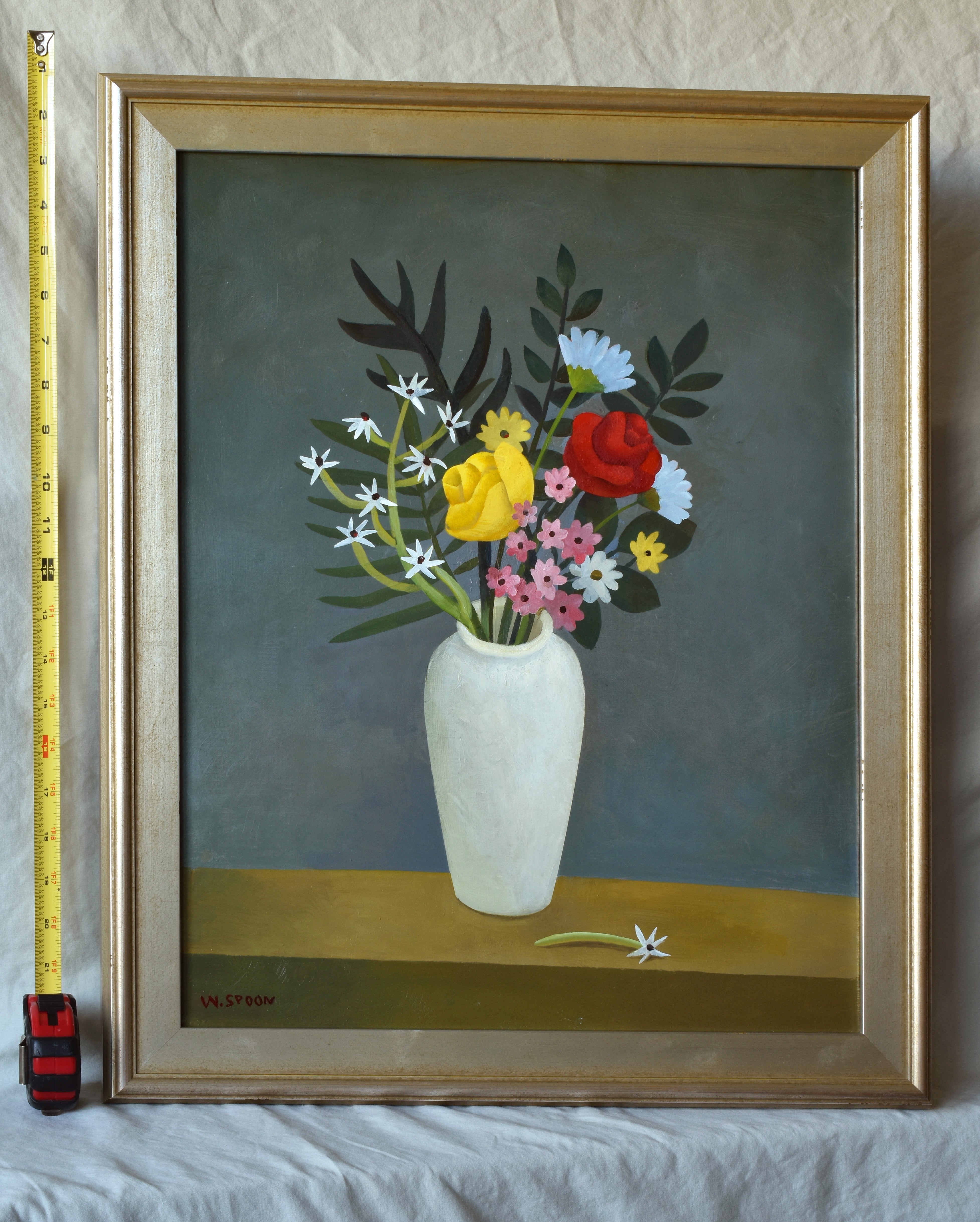 Flowers in White Vase
